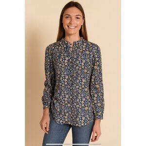 J MCLAUGHLIN SHERRY BLOUSE MINI SECRET GARDEN DAINTY FEMININE FLORAL BOHO SILK S